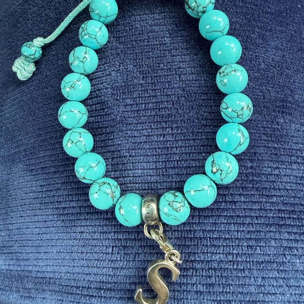 Thomas Sabo Turquoise Bracelet with S silver  Initial Charm